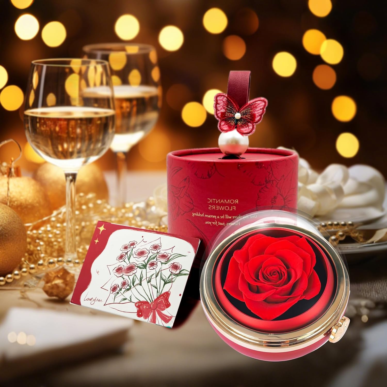 Everlasting Rose Necklace Gift