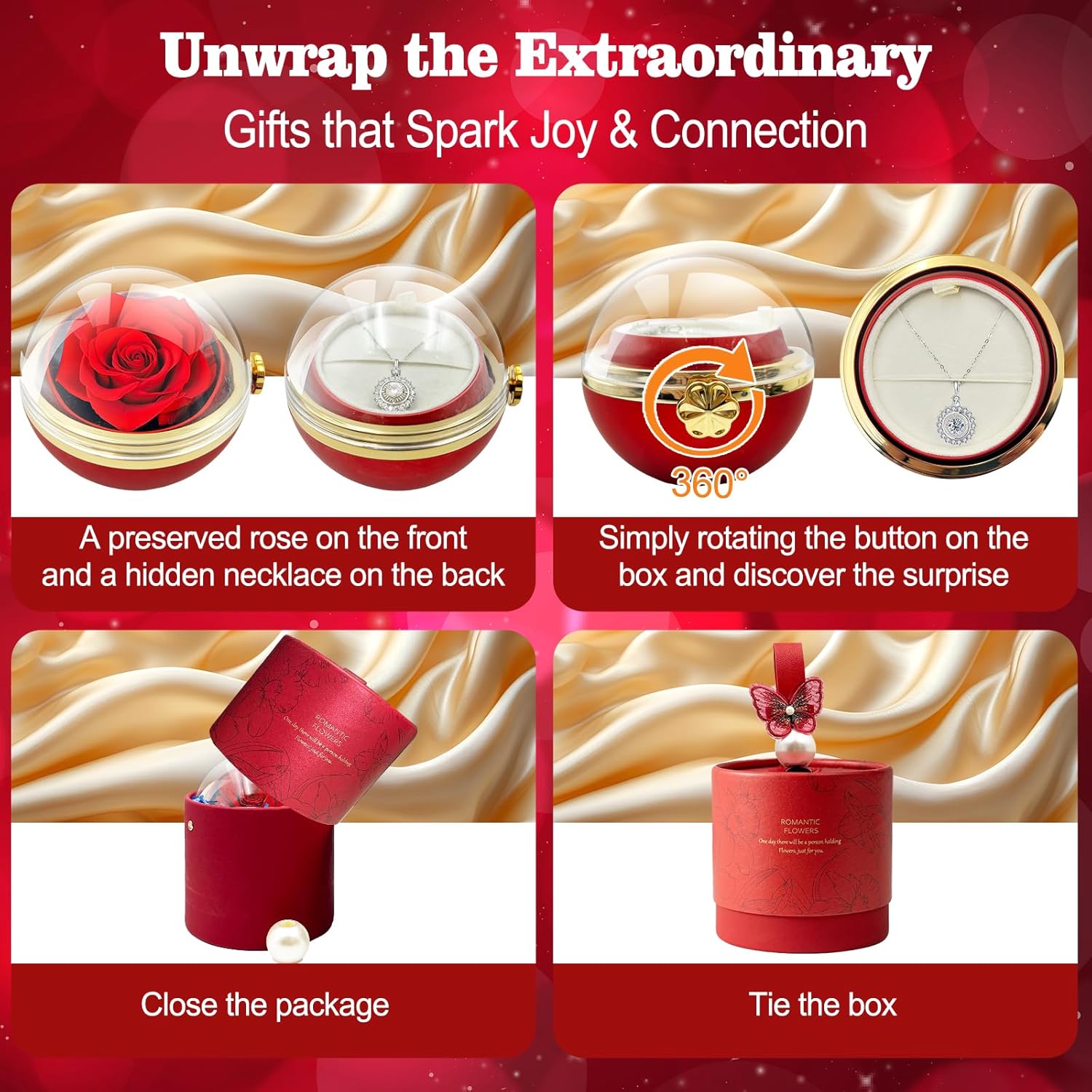 Everlasting Rose Necklace Gift